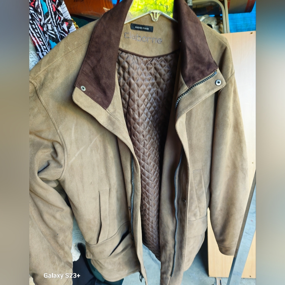 Clairborne Suede Finish Jacket Size Large